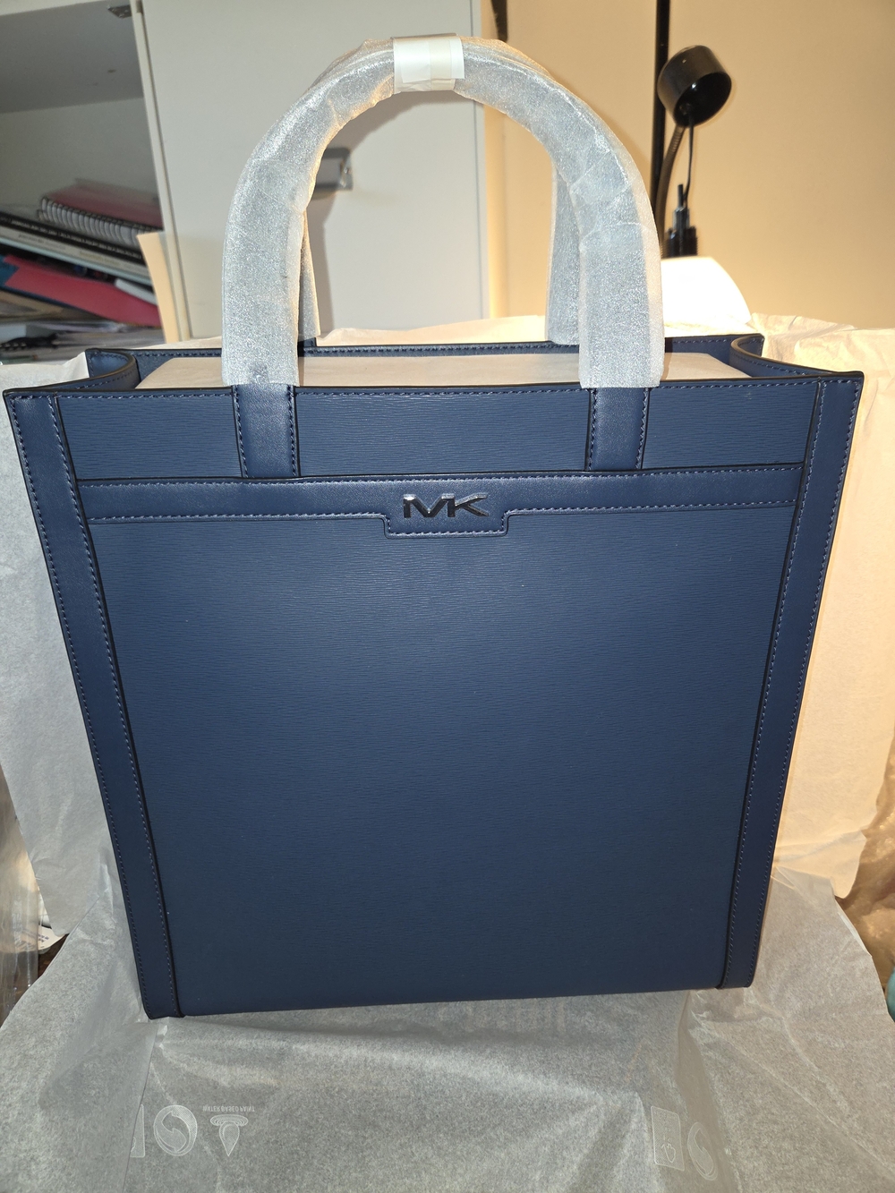 Michael Kors Navy Structured Leather Tote